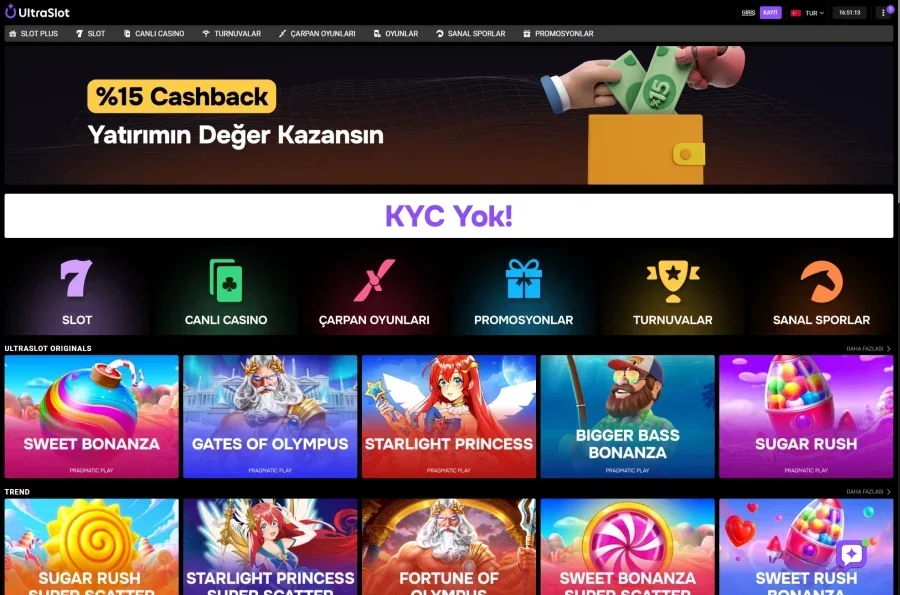 Ultraslot ekran görüntüsü